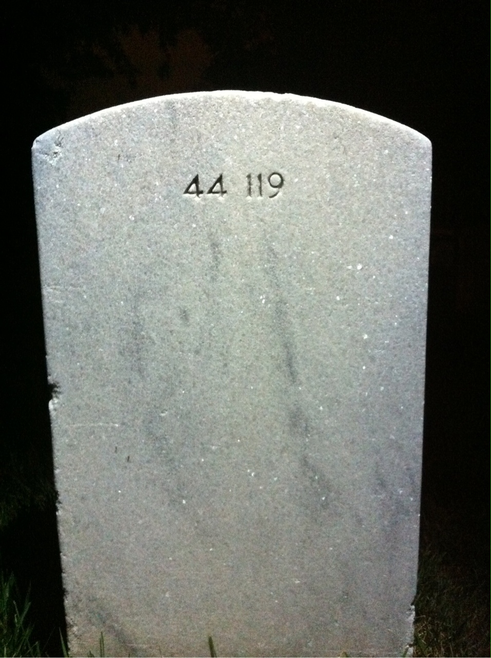 Back of headstone — James Moss