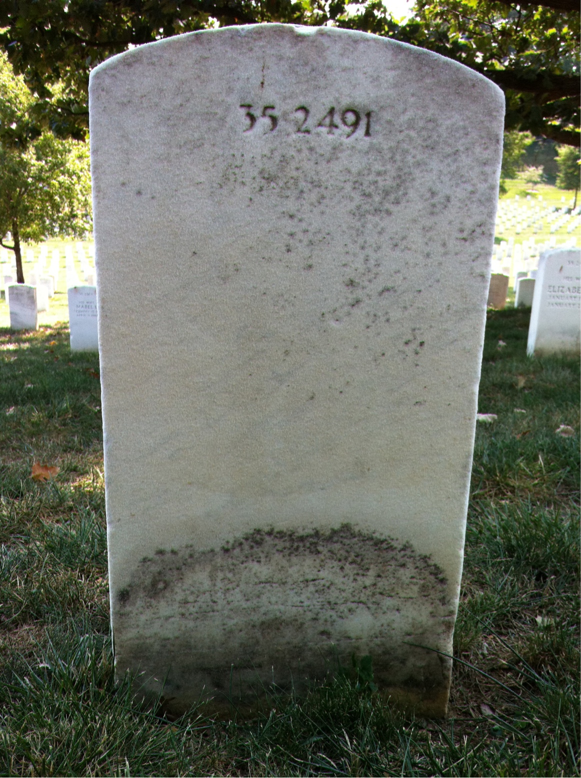 Back of headstone — John Moore