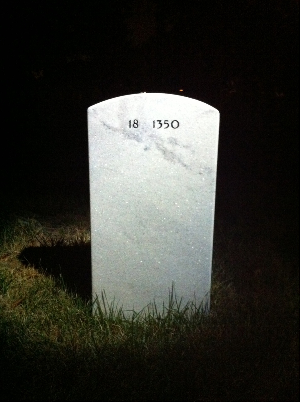 Back of headstone — Calvin Alexander