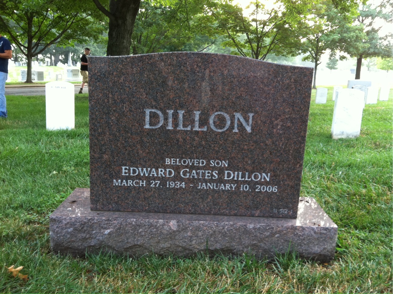 Back of headstone — Edward Dillon