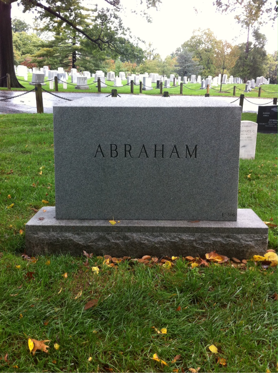 Back of headstone — Clyde Abraham