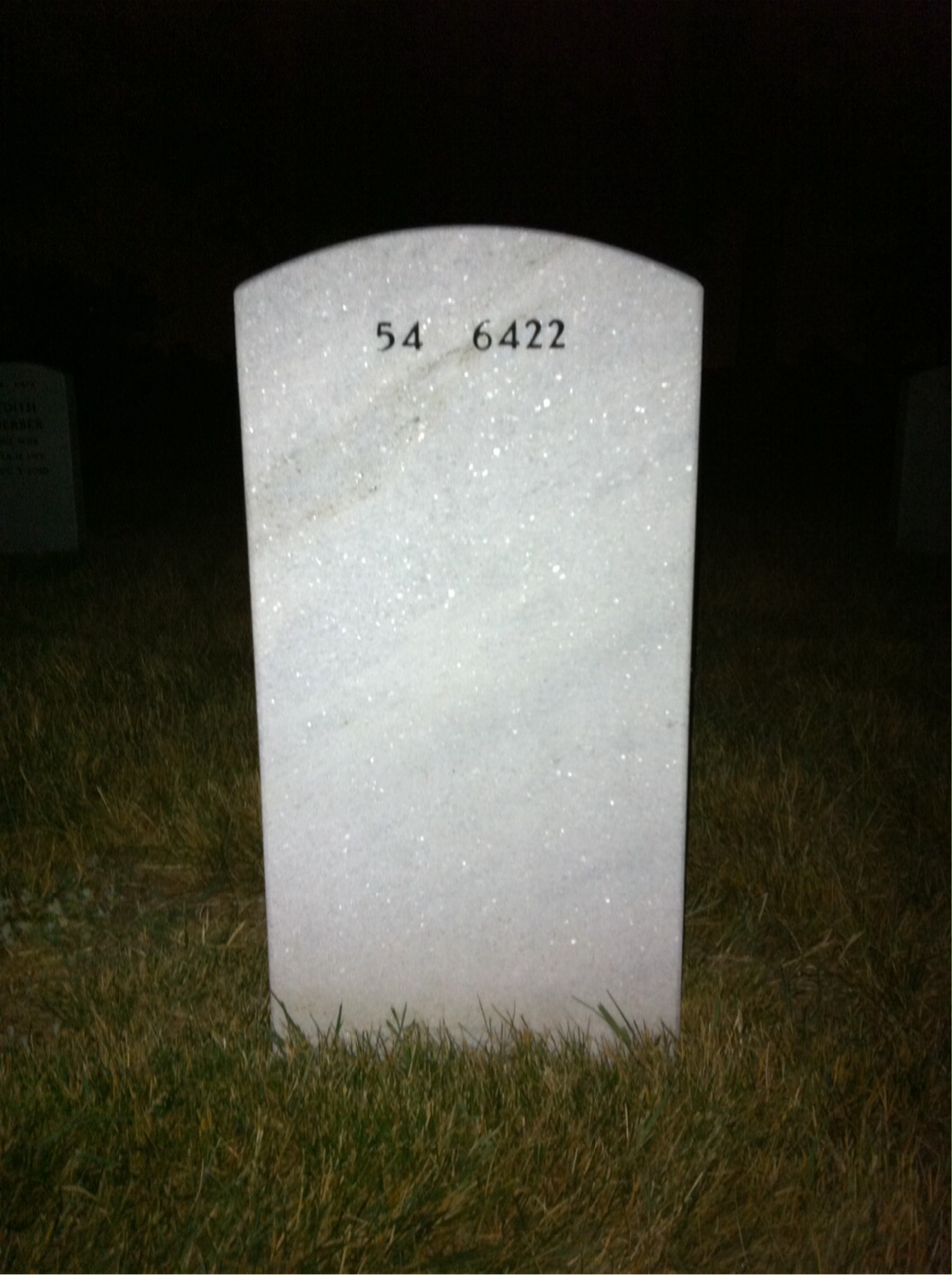 Back of headstone — Donald Nance
