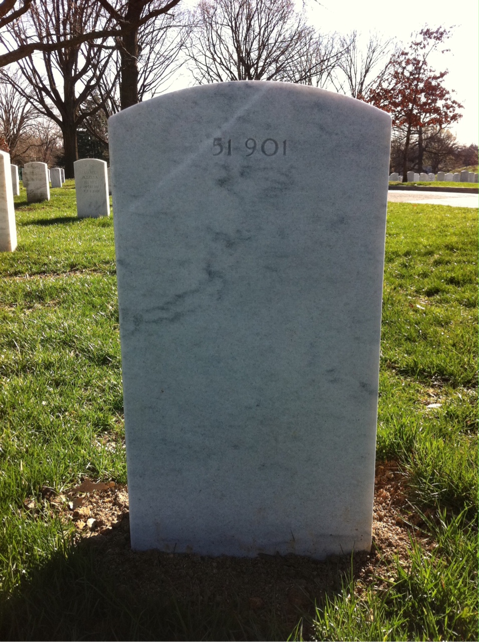 Back of headstone — John Earnest Mcallister