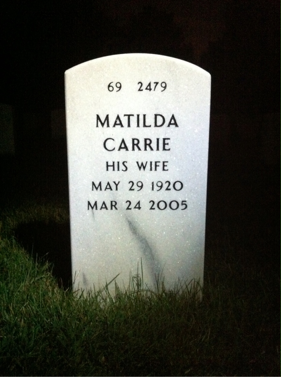 Back of headstone — Ralph Hoke