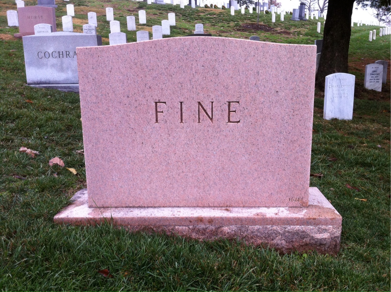 Back of headstone — Samuel E Fine