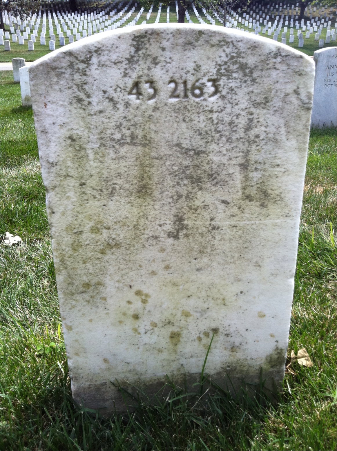 Back of headstone — Junius Akers