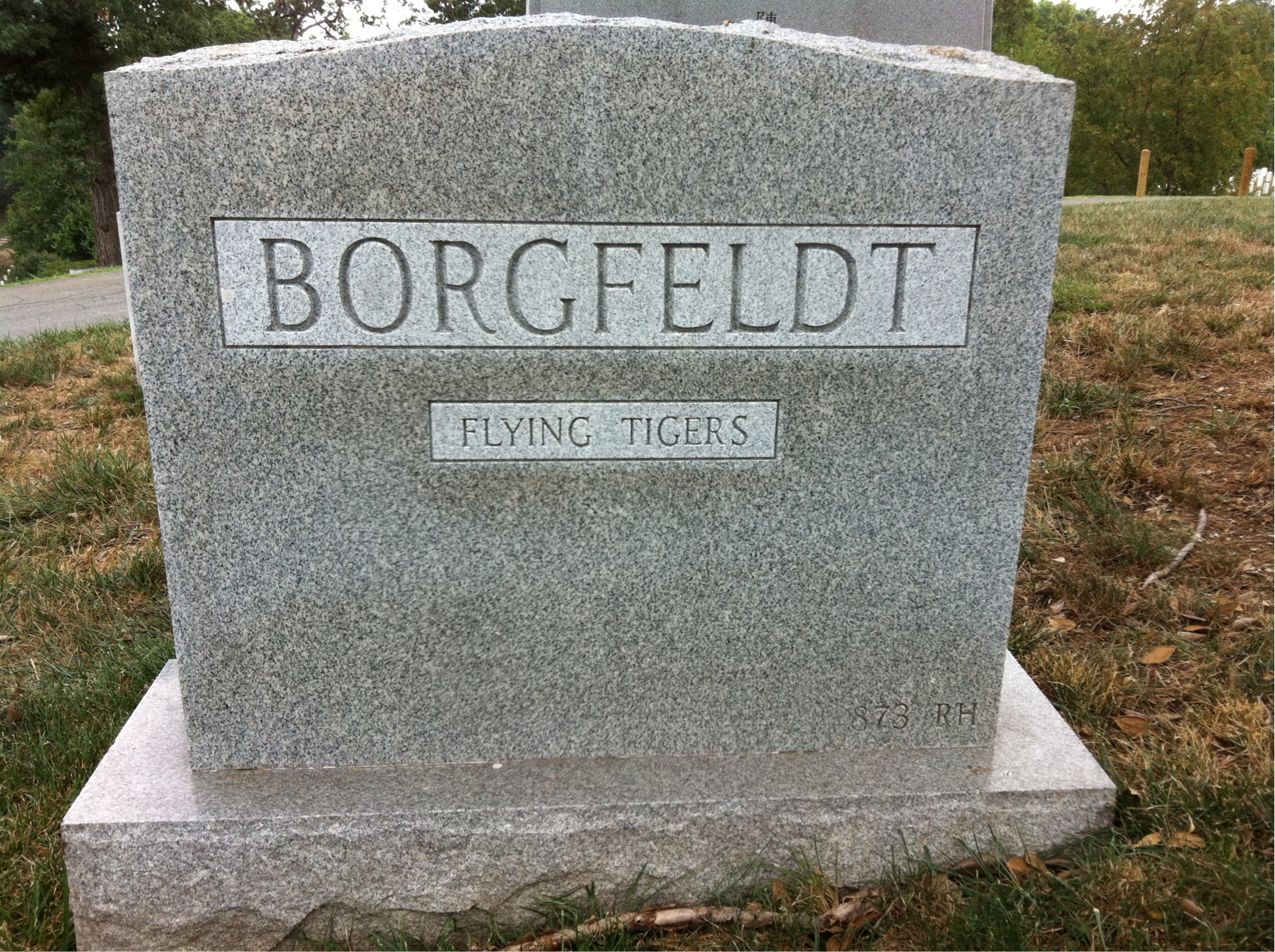 Back of headstone — Richard Borgfeldt
