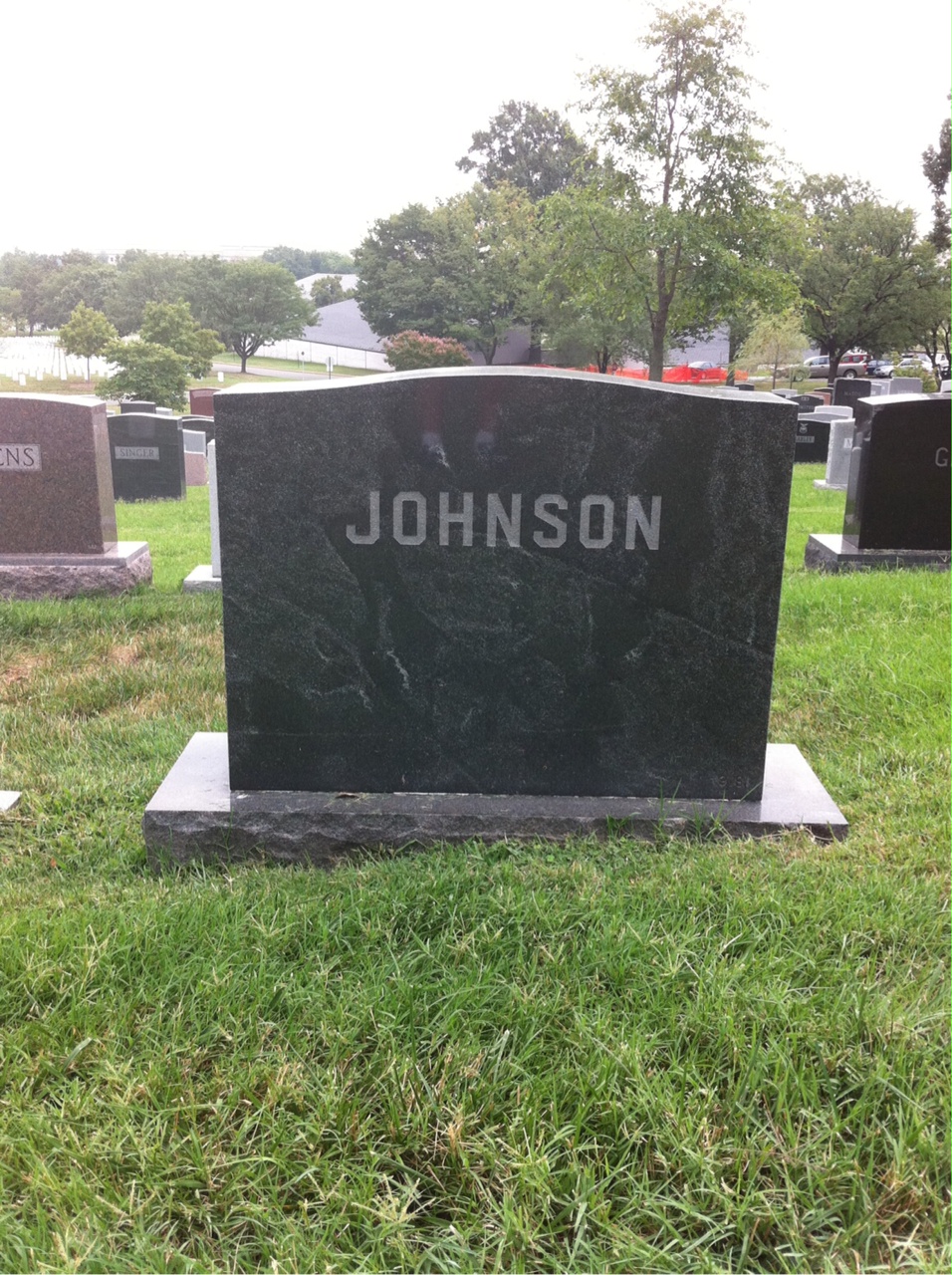 Back of headstone — Lloyd Johnson