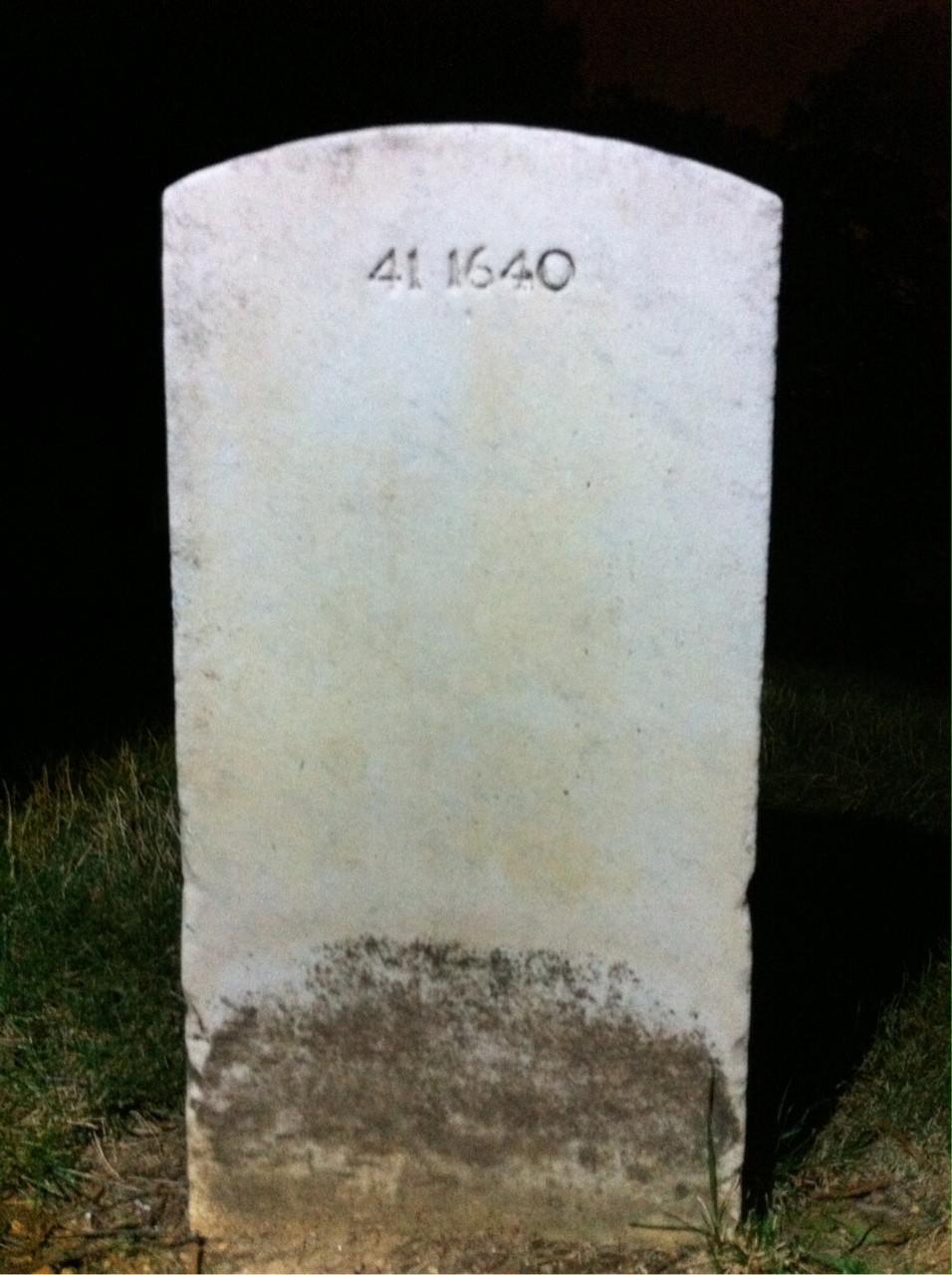 Back of headstone — James Harris