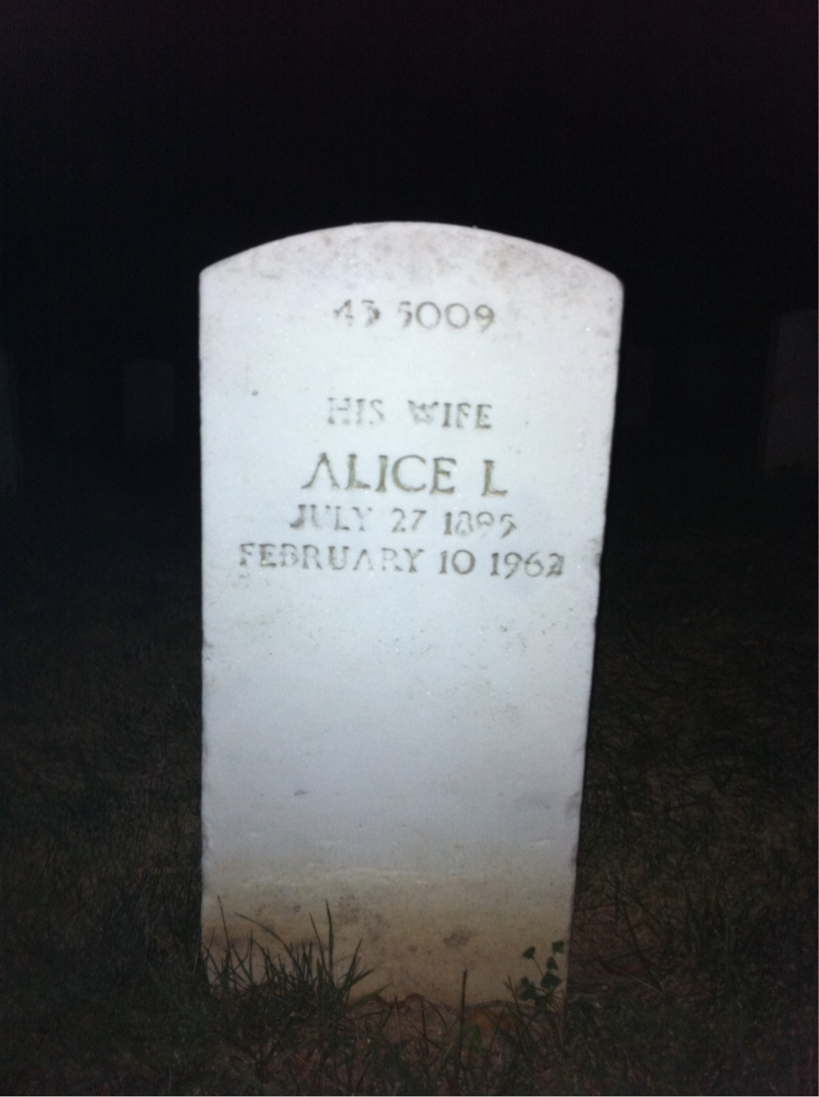 Back of headstone — William E Porter