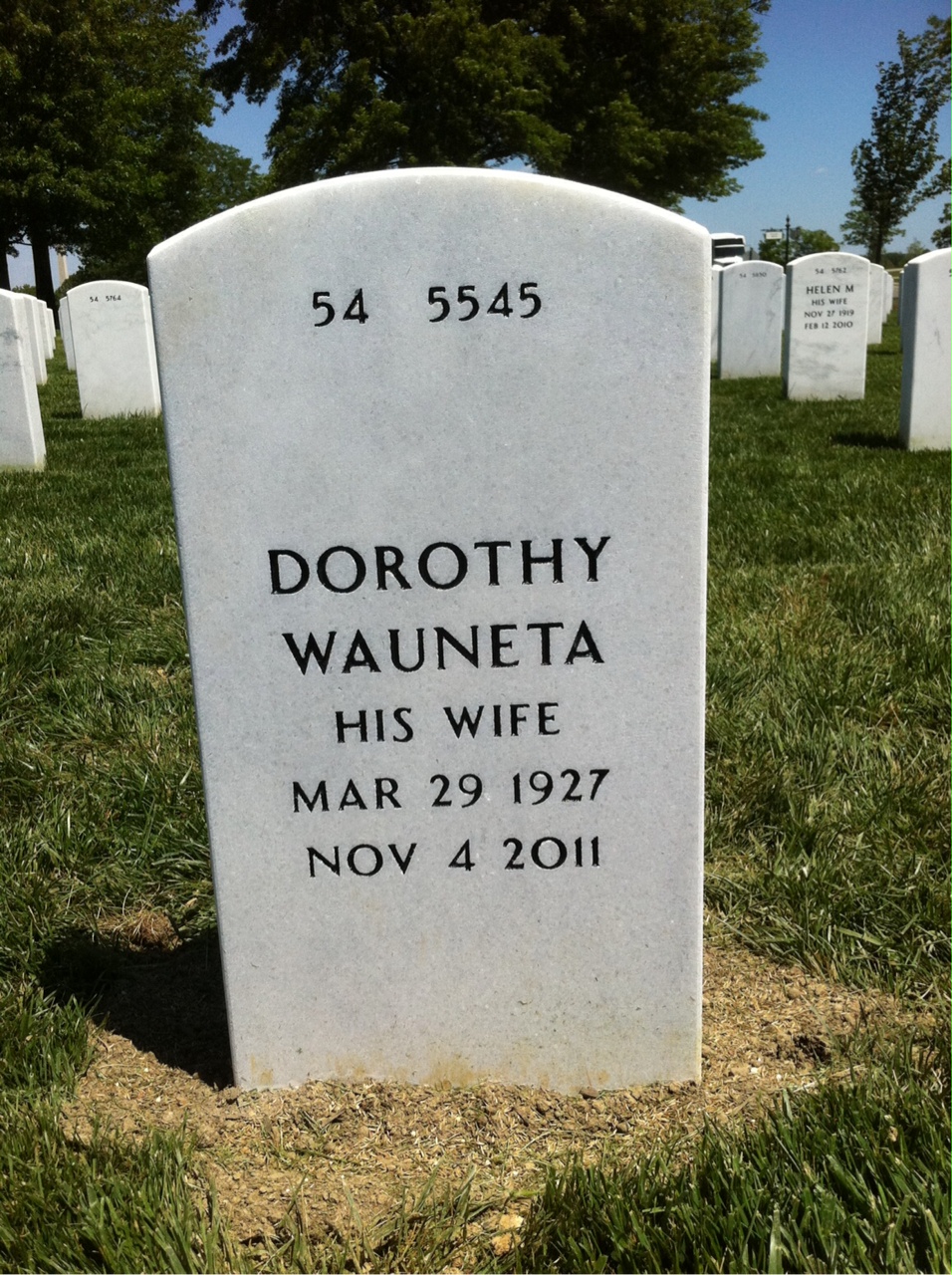 Back of headstone — Robert Adams