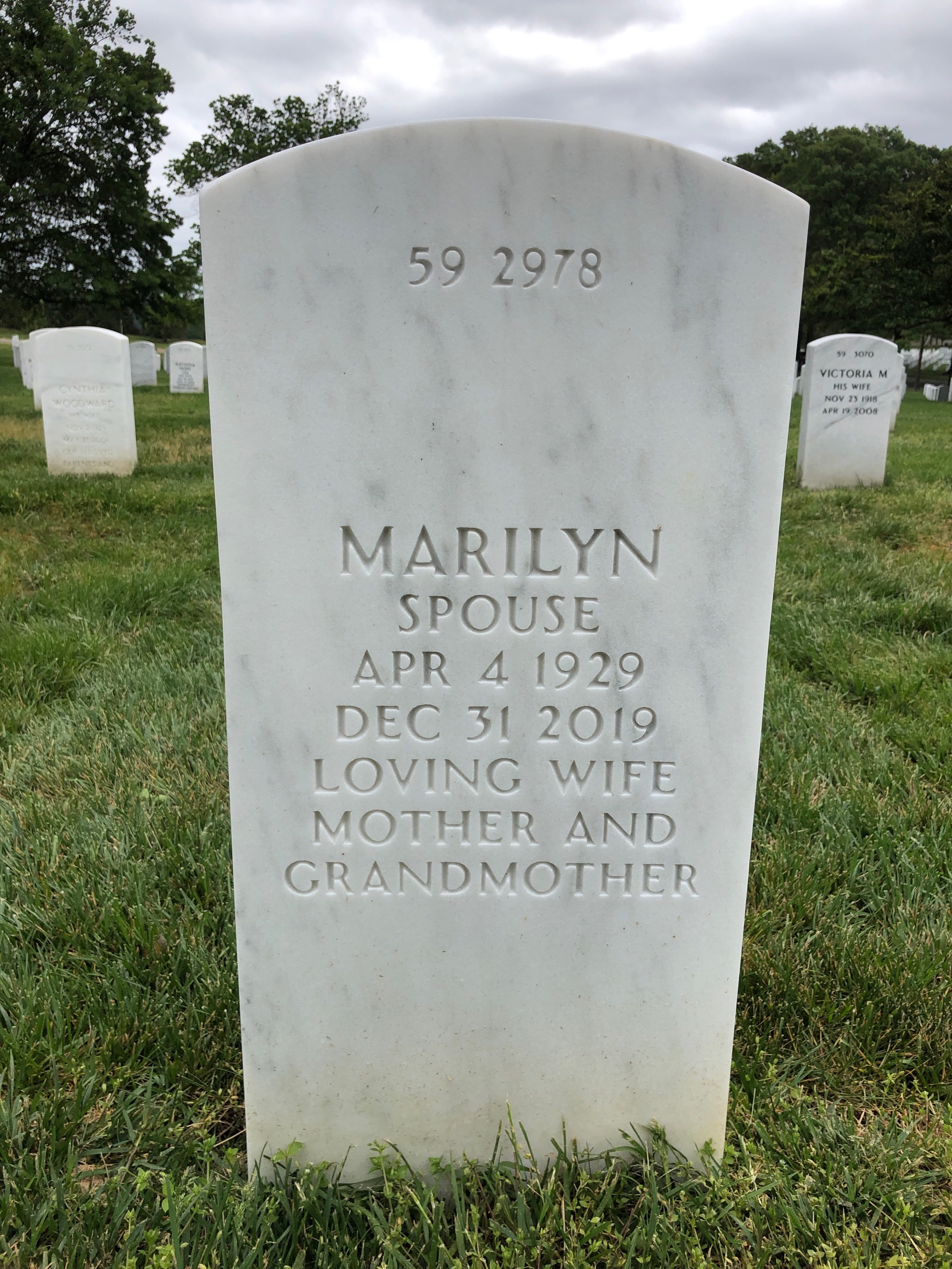 Back of headstone — George Van Huss