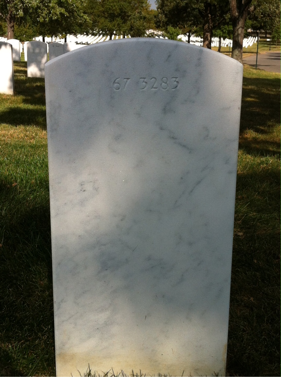 Back of headstone — Walter Hyatt Hamilton