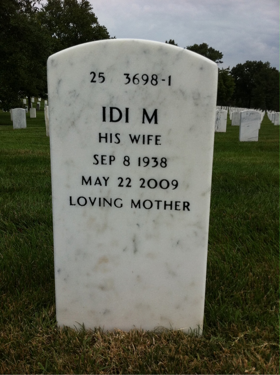 Back of headstone — Philip Arsenault