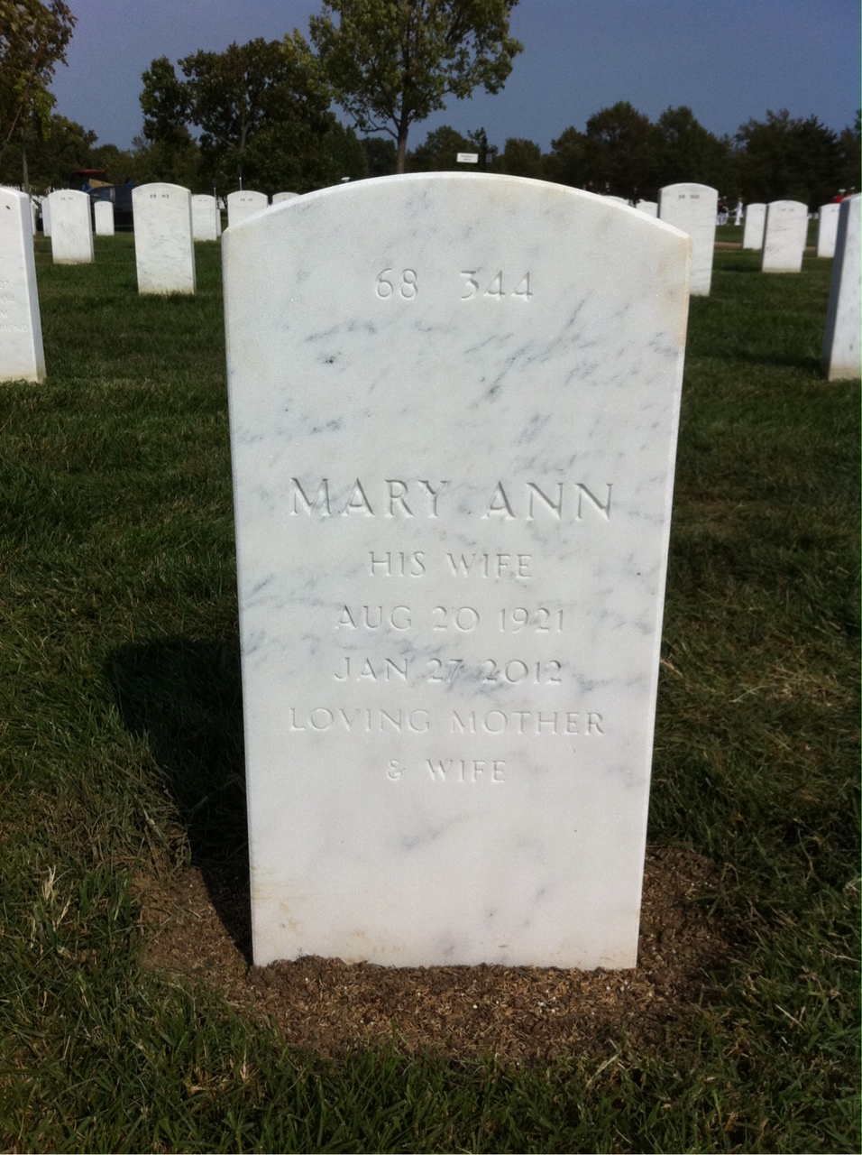 Back of headstone — Adolph Schwenk
