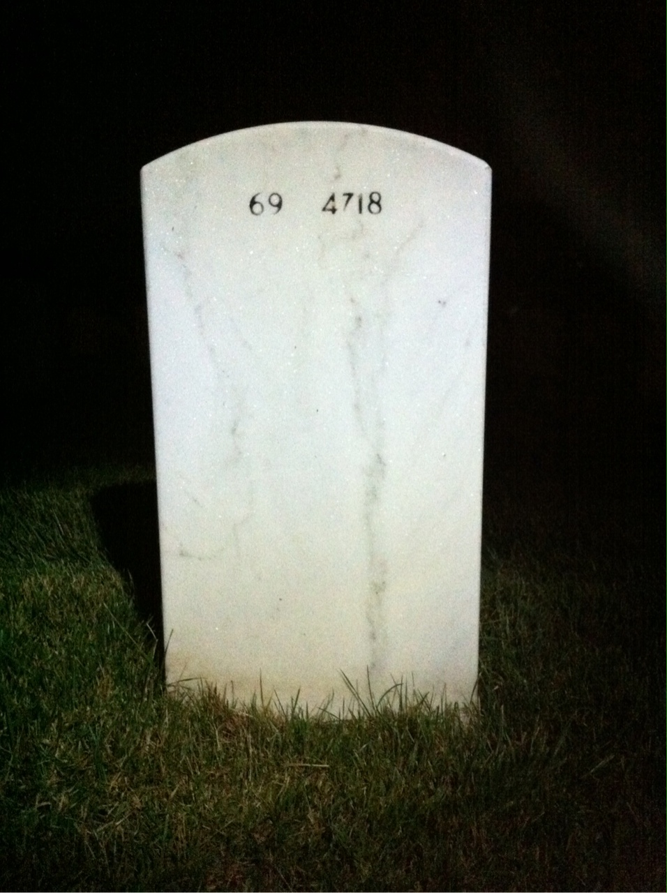 Back of headstone — Joseph Hall