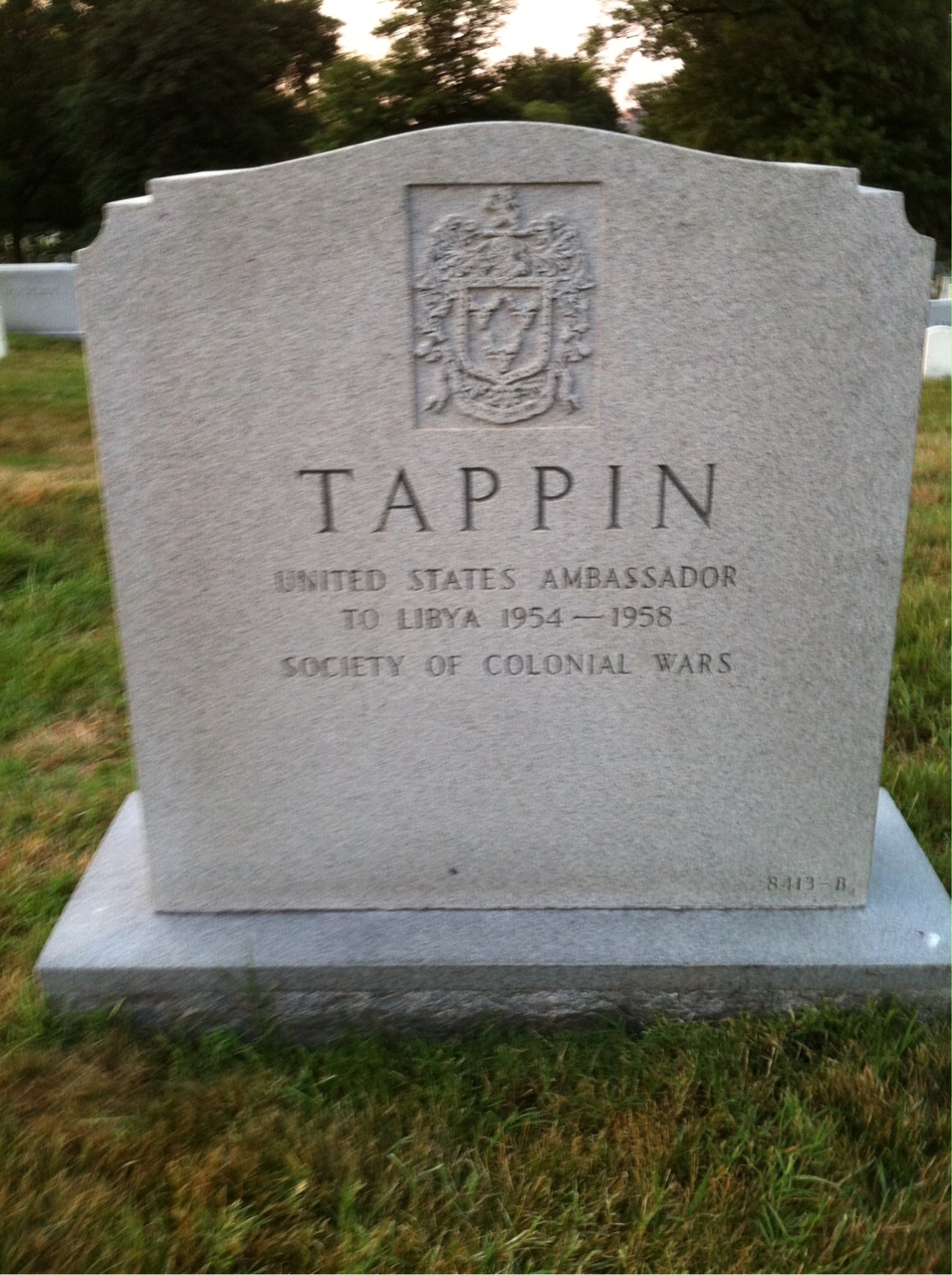 Back of headstone — John Tappin