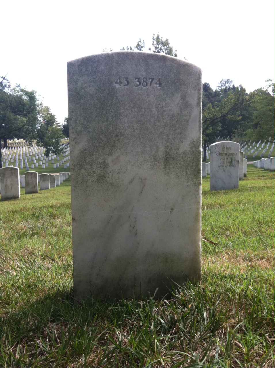 Back of headstone — Cecil Murray