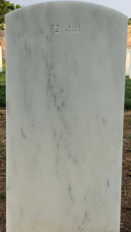 Back of headstone — Thomas Gregory Kuritz