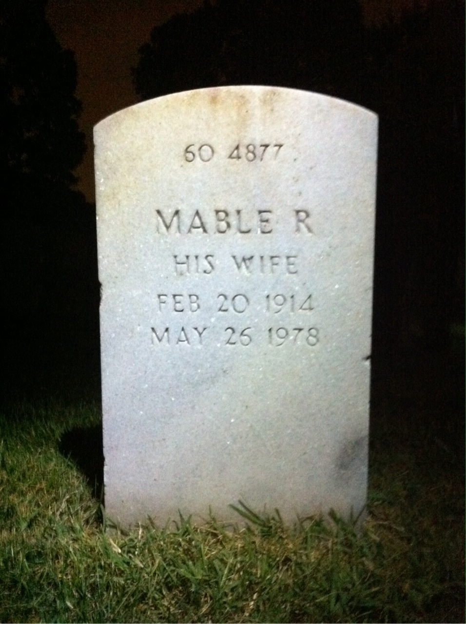 Back of headstone — John Arant