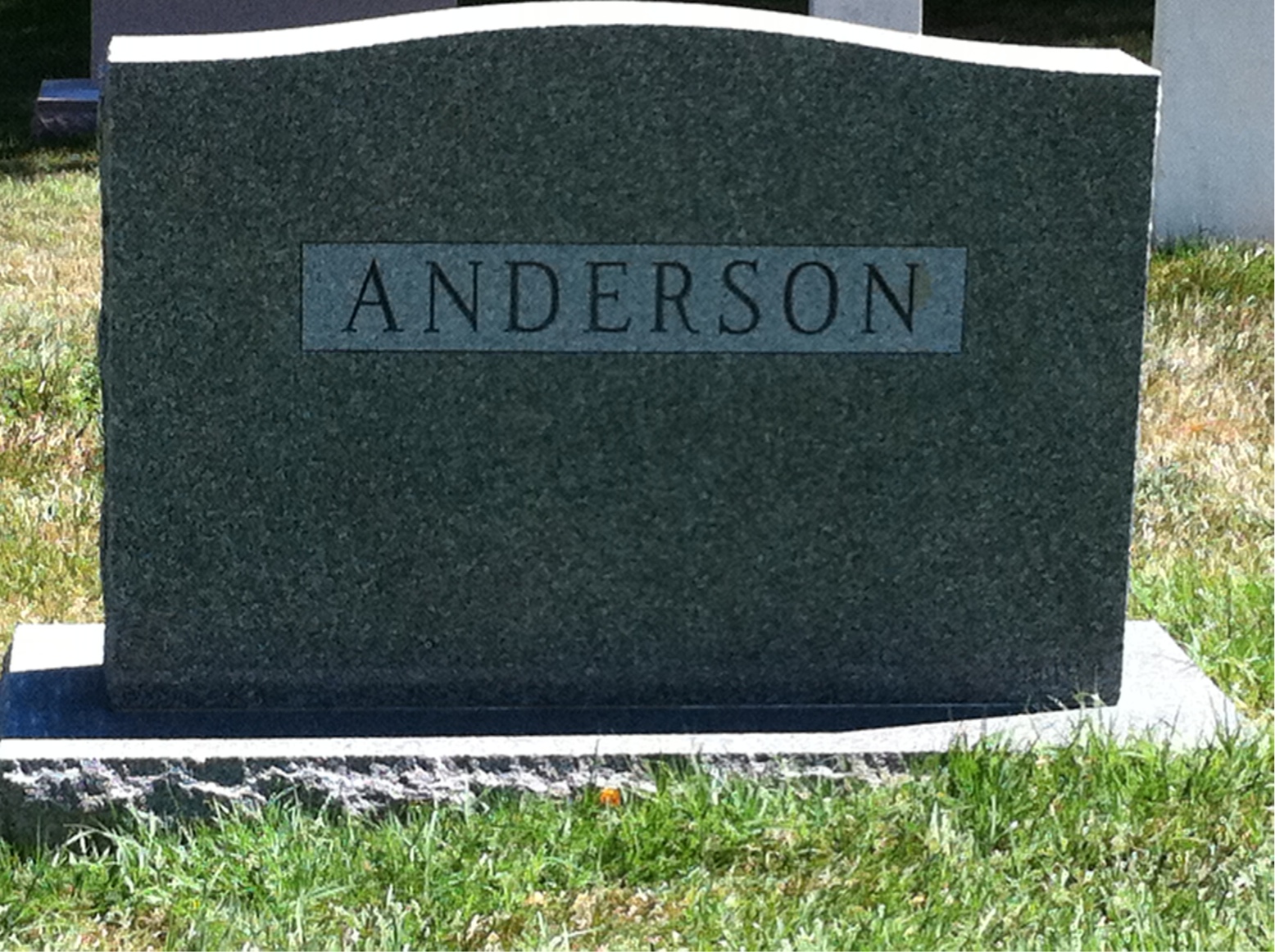 Back of headstone — Gabrielle Anderson