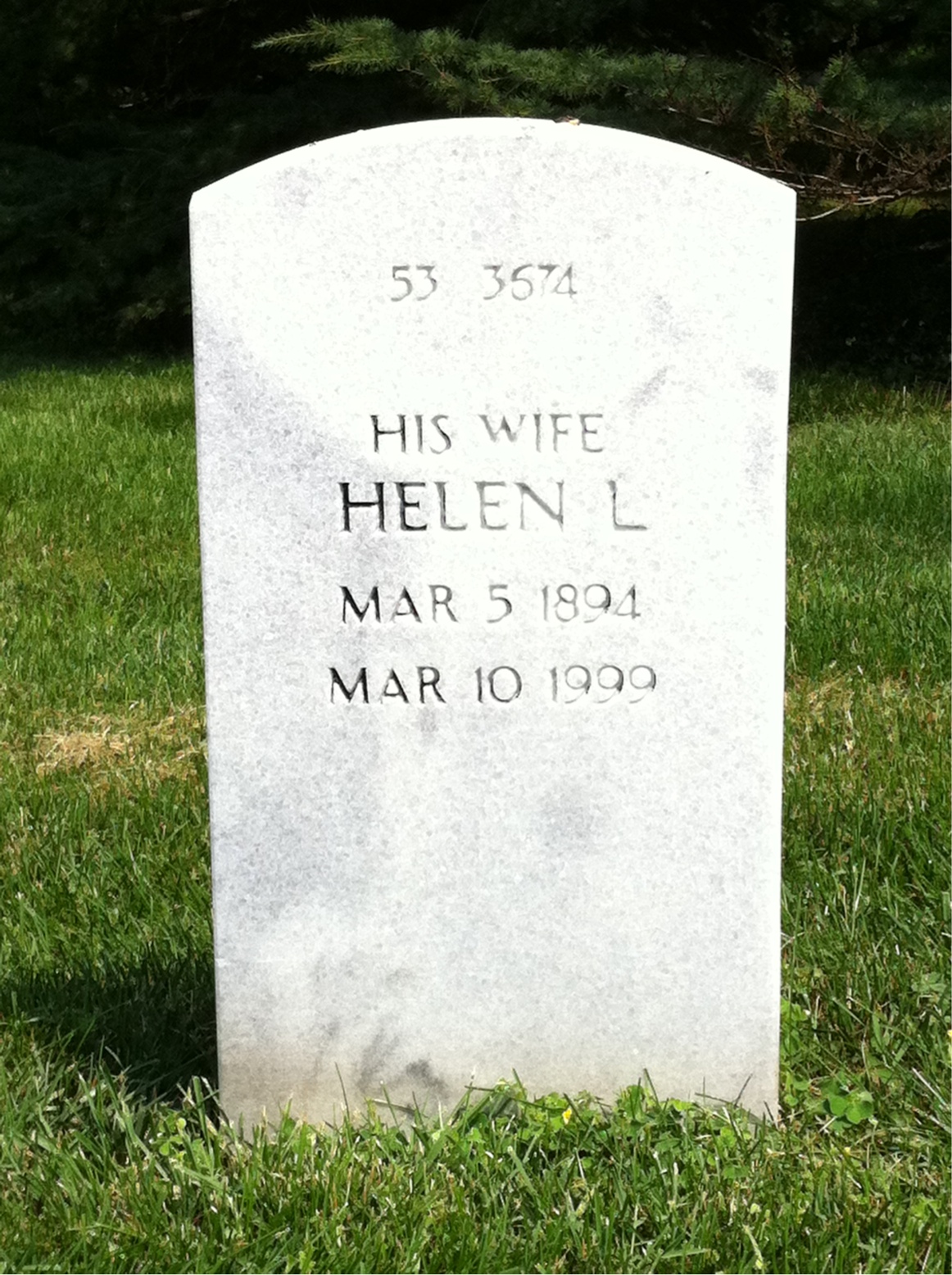 Back of headstone — Virgil Ray Judson