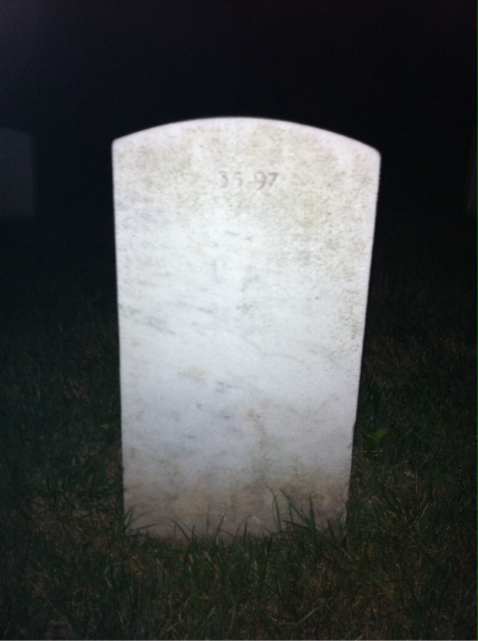 Back of headstone — Ernest Moody