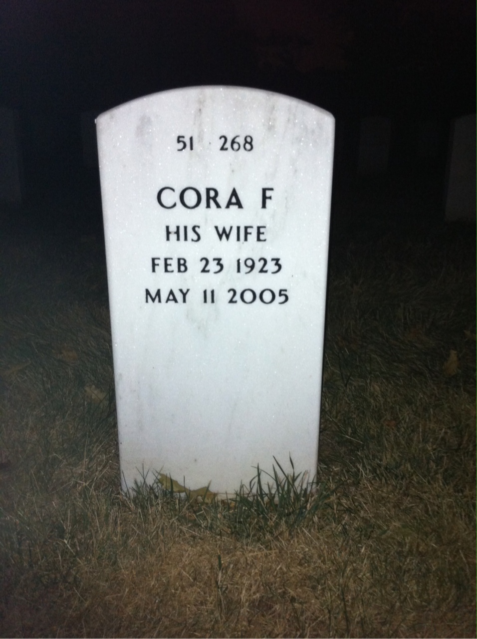 Back of headstone — Lynn Coffee