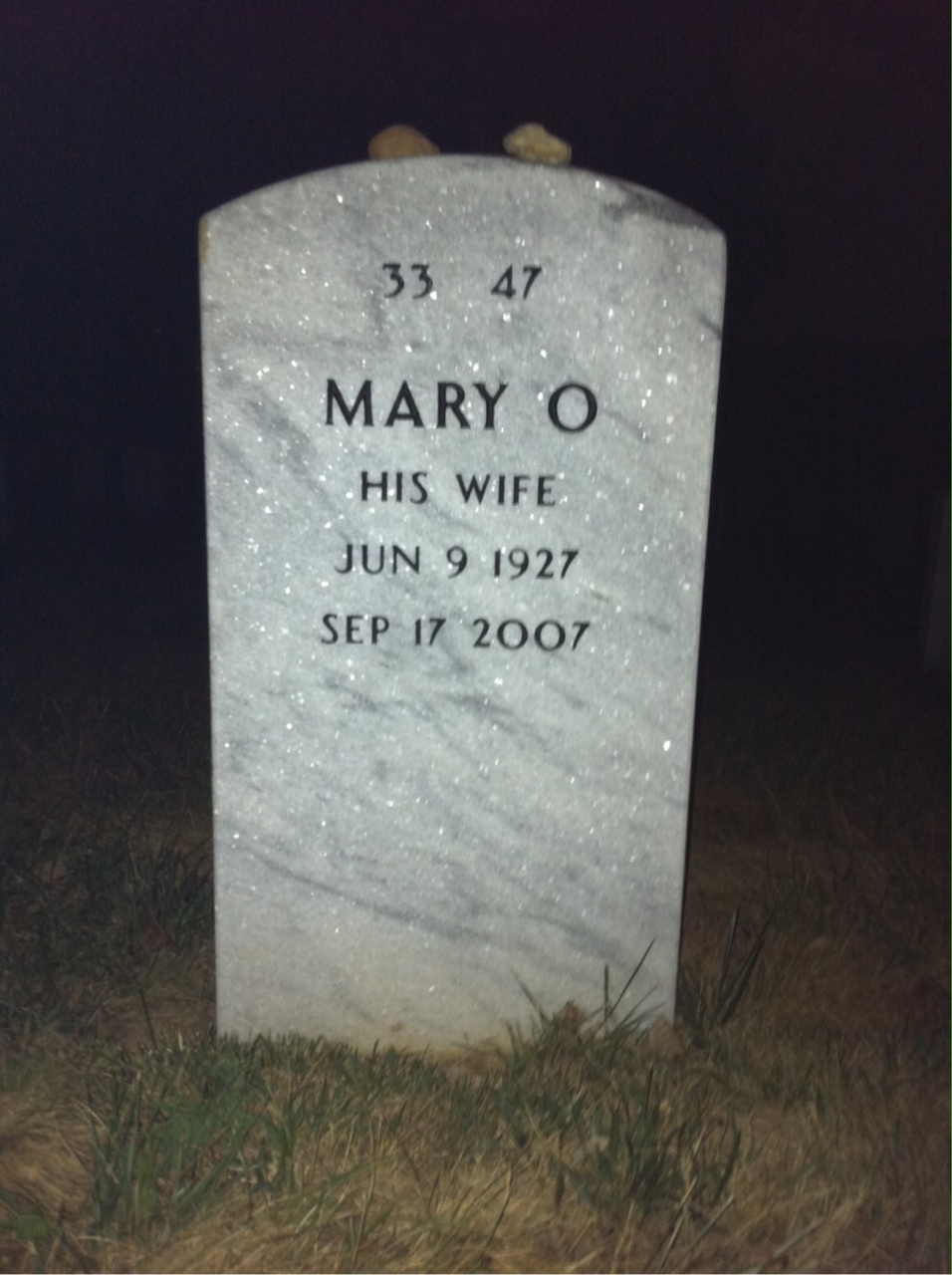 Back of headstone — James Mann