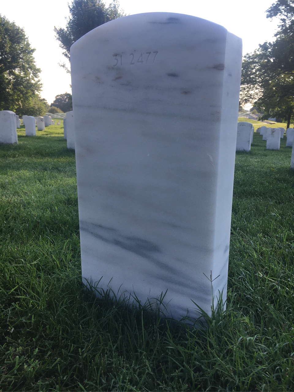 Back of headstone — William J Burch