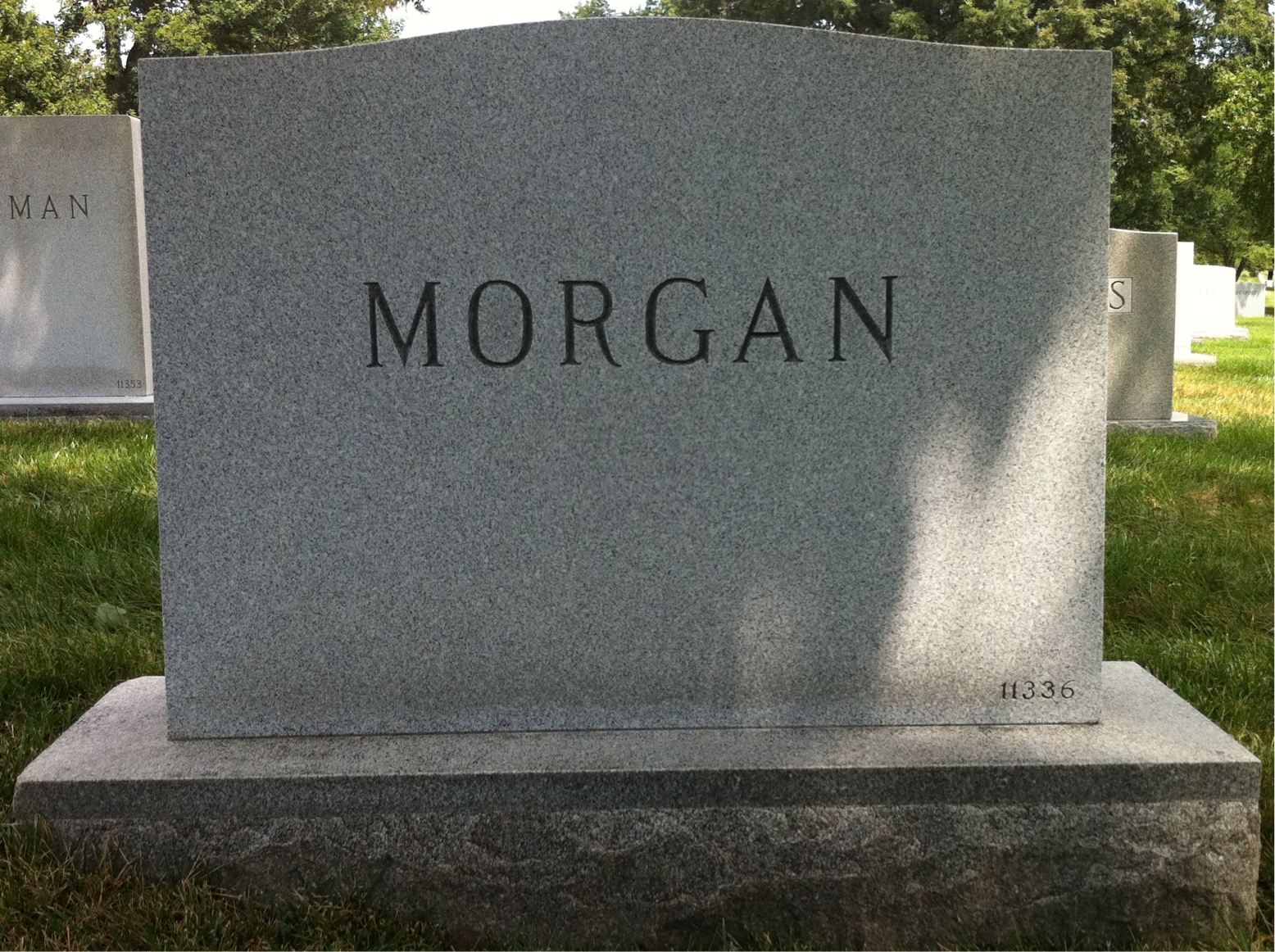 Back of headstone — Helen Morgan