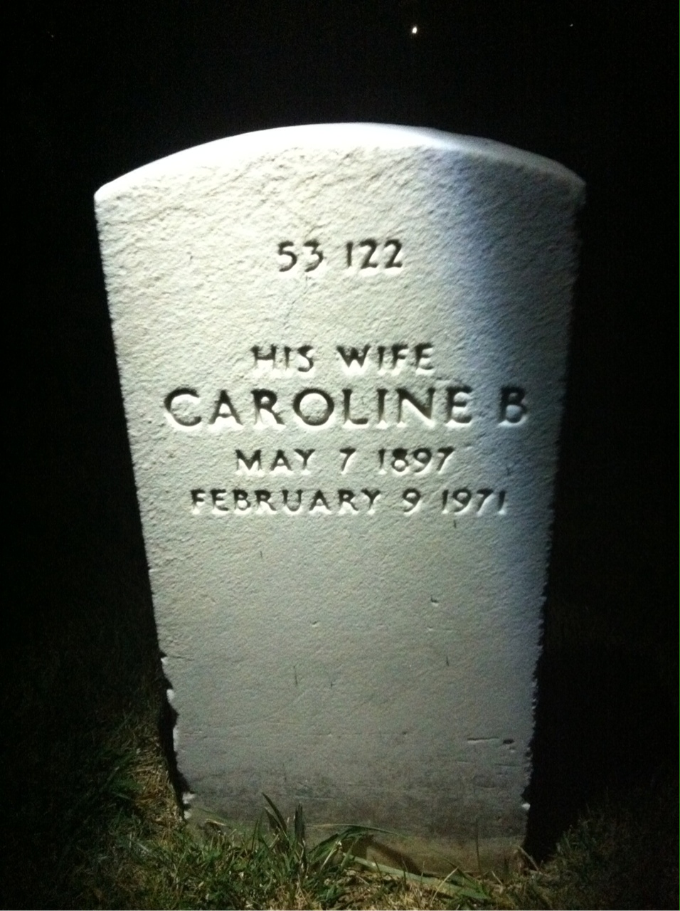 Back of headstone — William G Smith