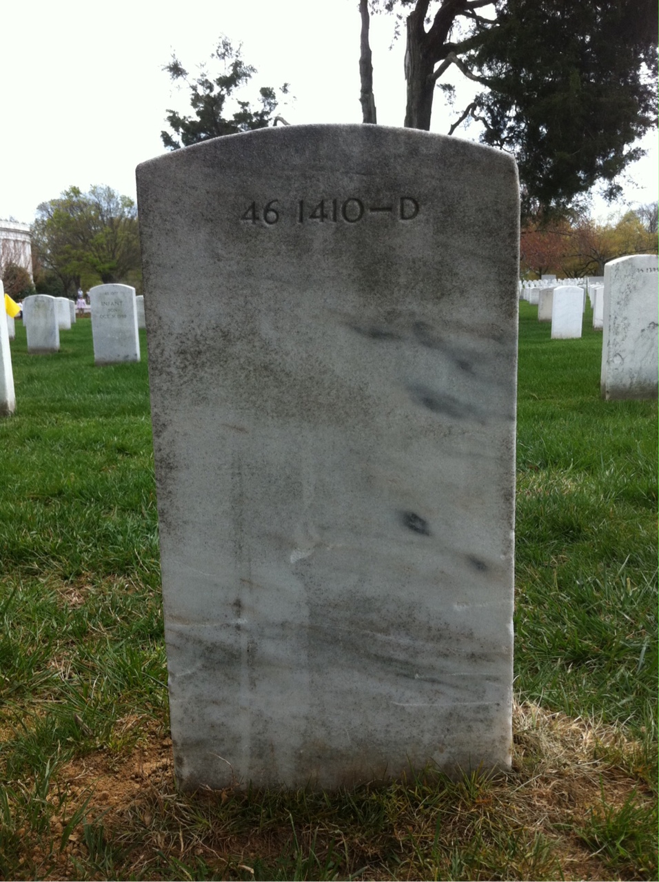 Back of headstone — Lee Alter