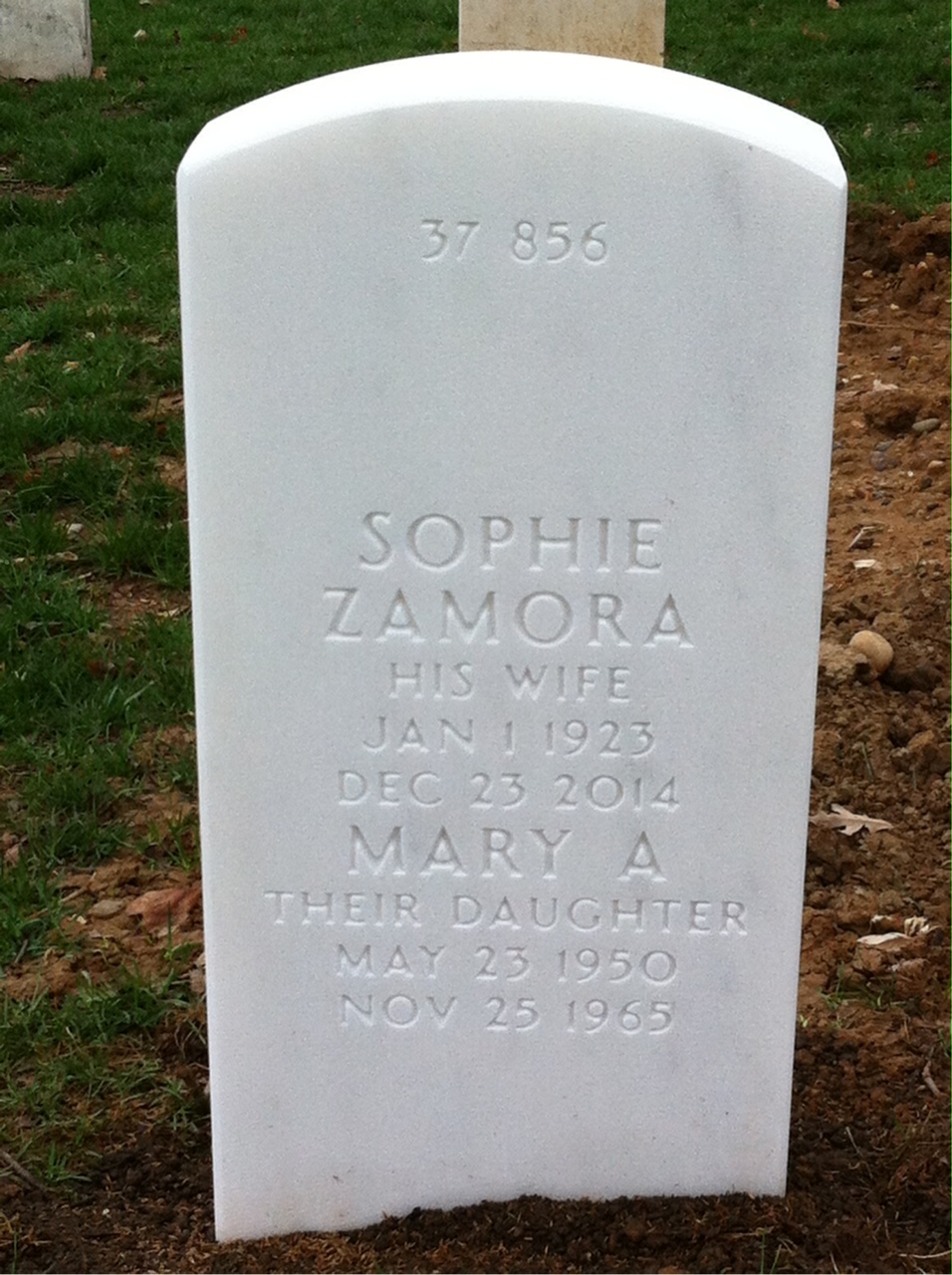 Back of headstone — Robert Herron
