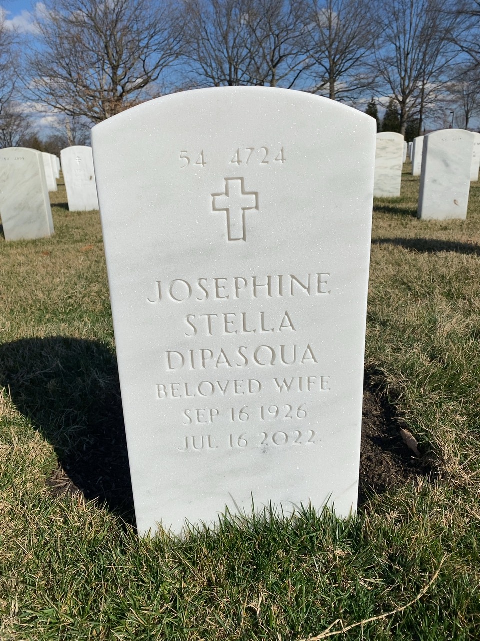 Back of headstone — Alphonso Dipasqua