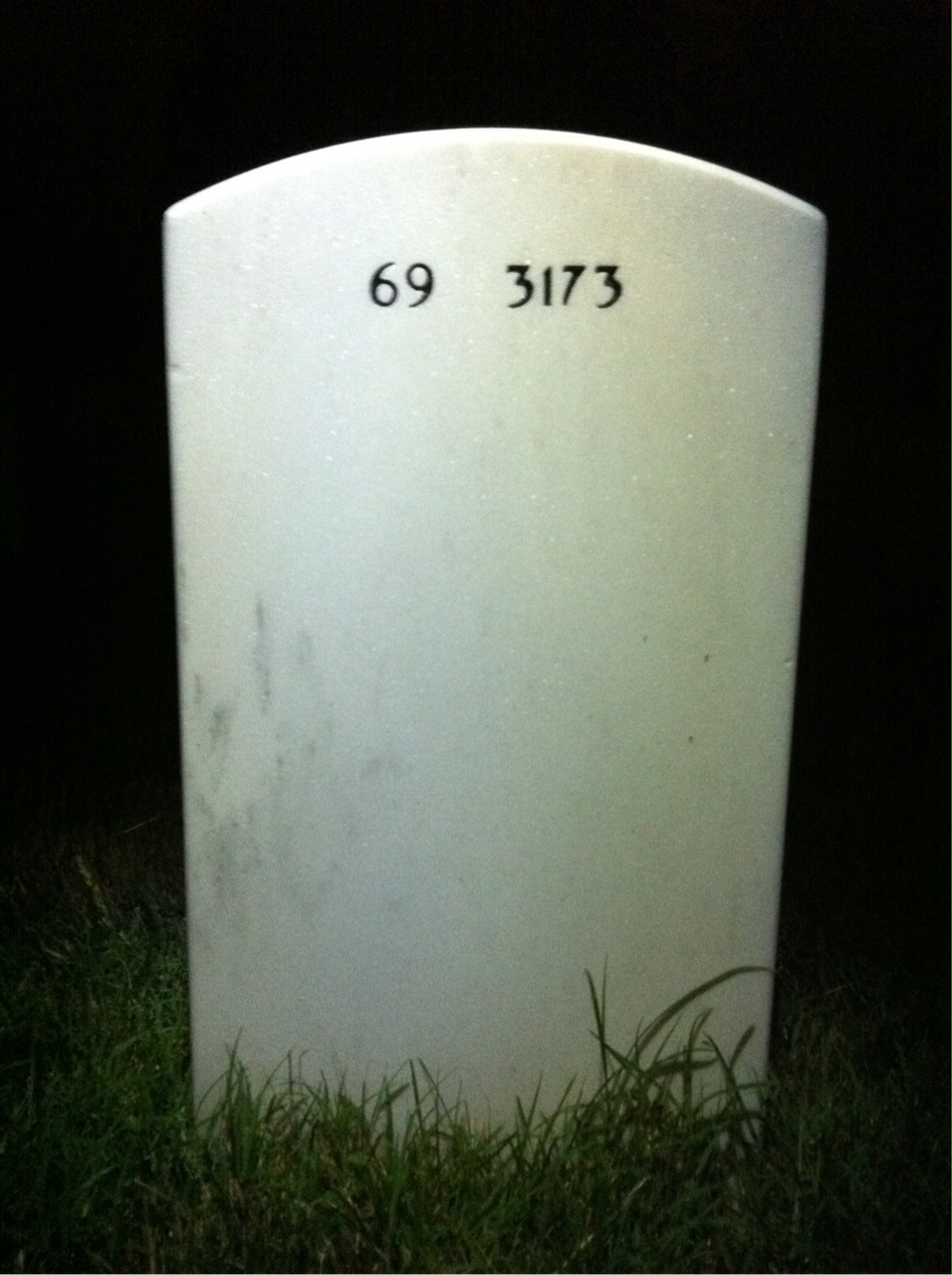 Back of headstone — William Shamhart