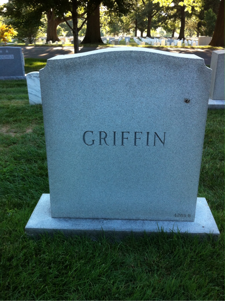Back of headstone — James Griffin