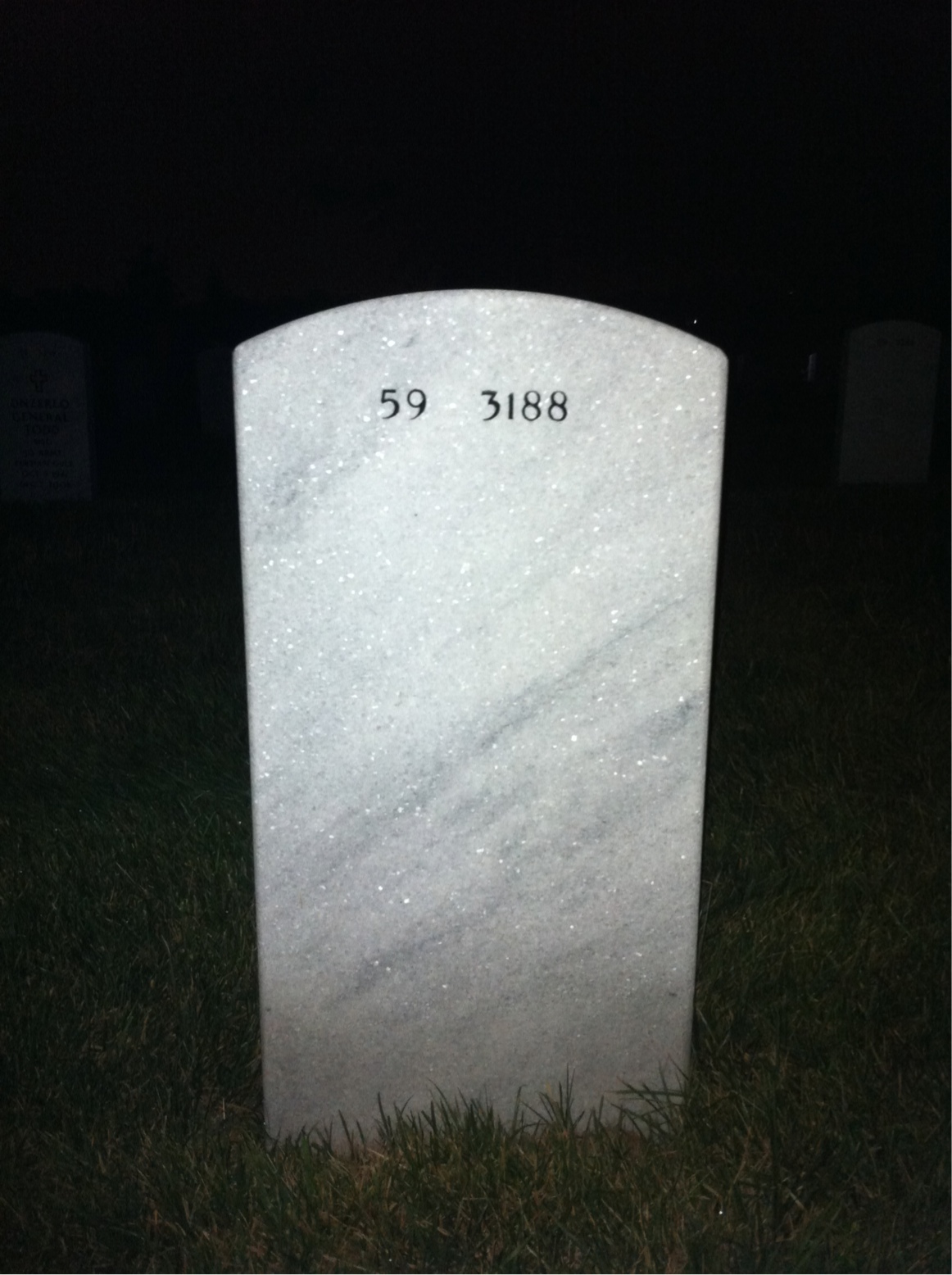 Back of headstone — Robert Singleton