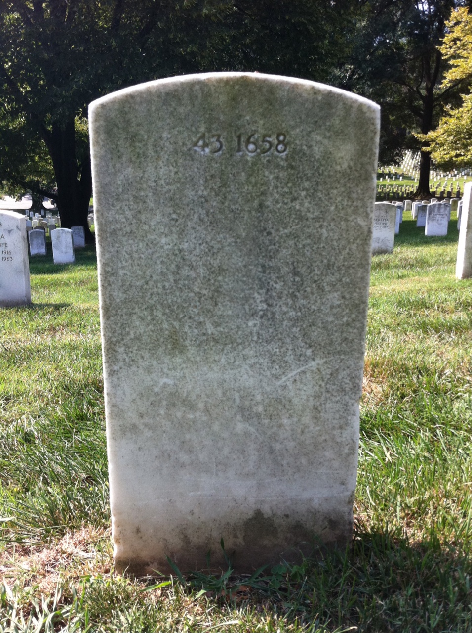 Back of headstone — Frank Myers