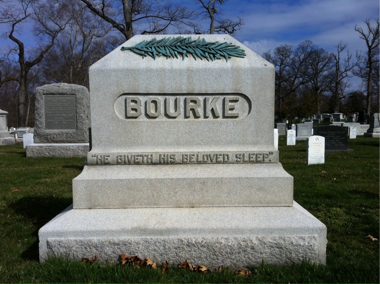 Headstone of John G. Bourke