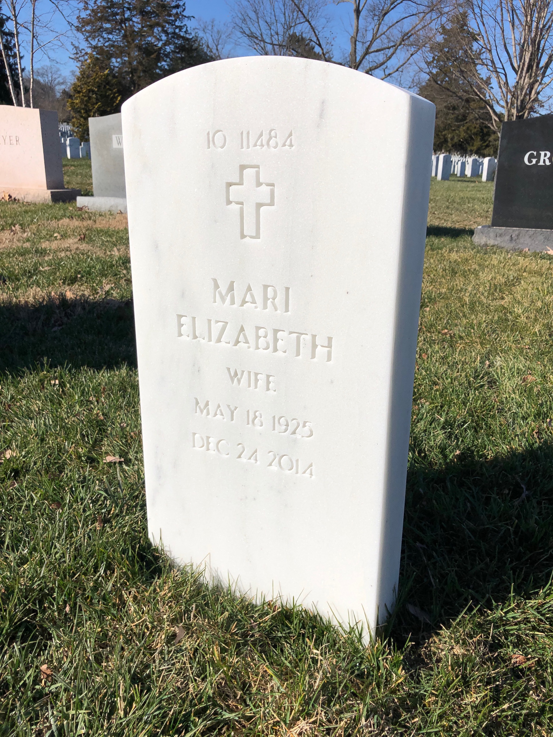 Back of headstone — Randolph Myers