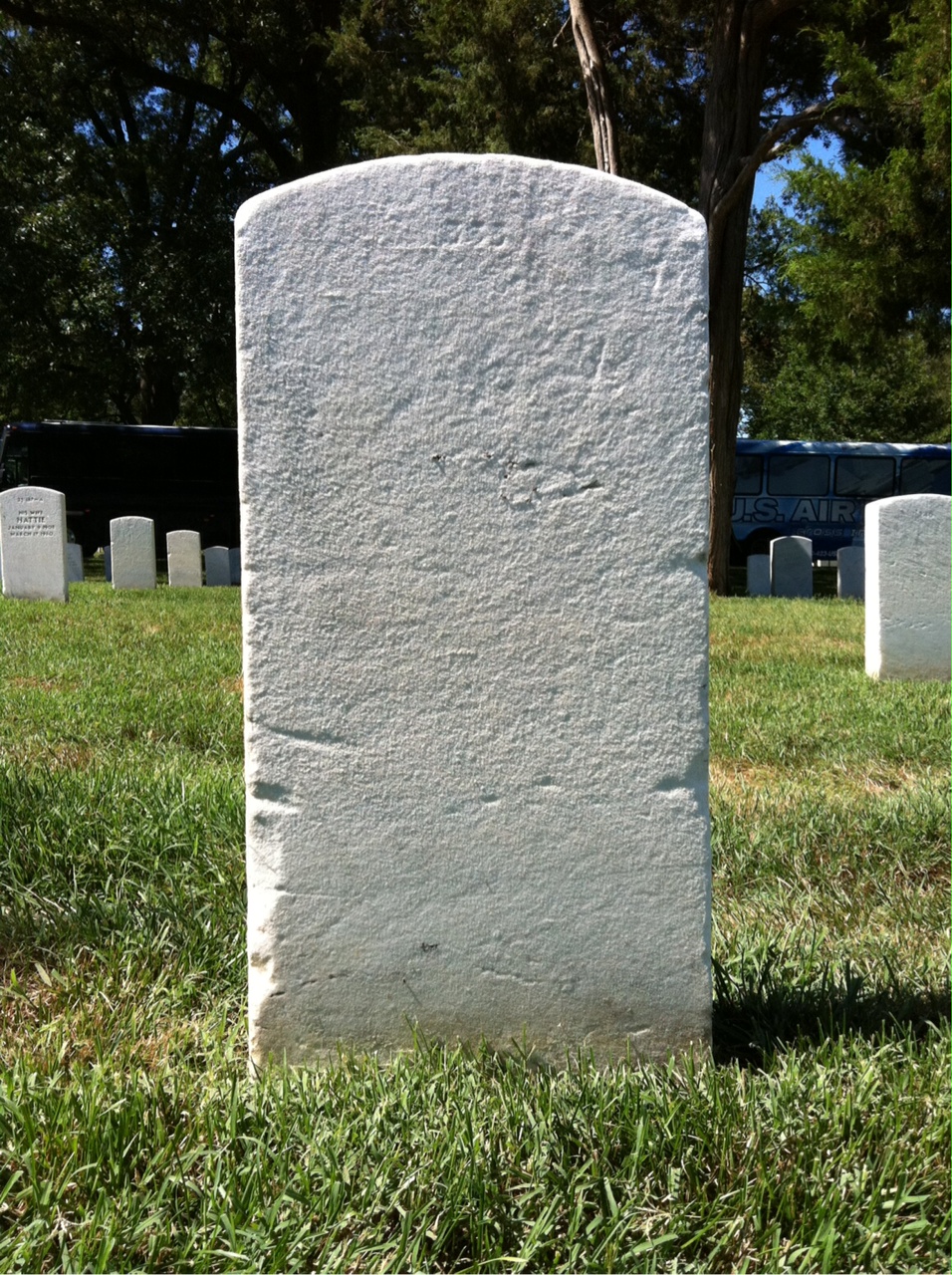 Back of headstone — Eugene Allen