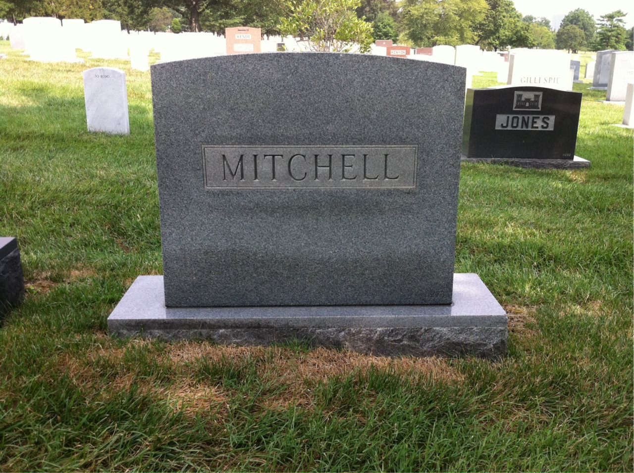Back of headstone — Irene Mitchell