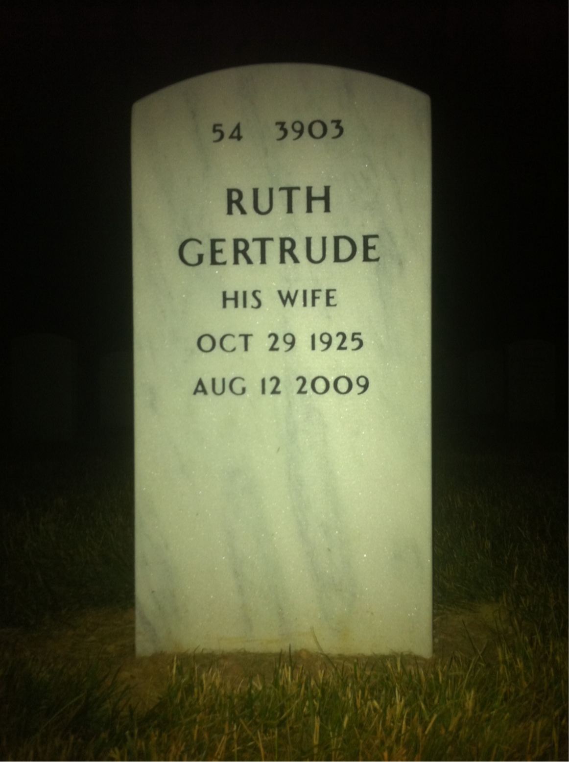 Back of headstone — Gordon Waters
