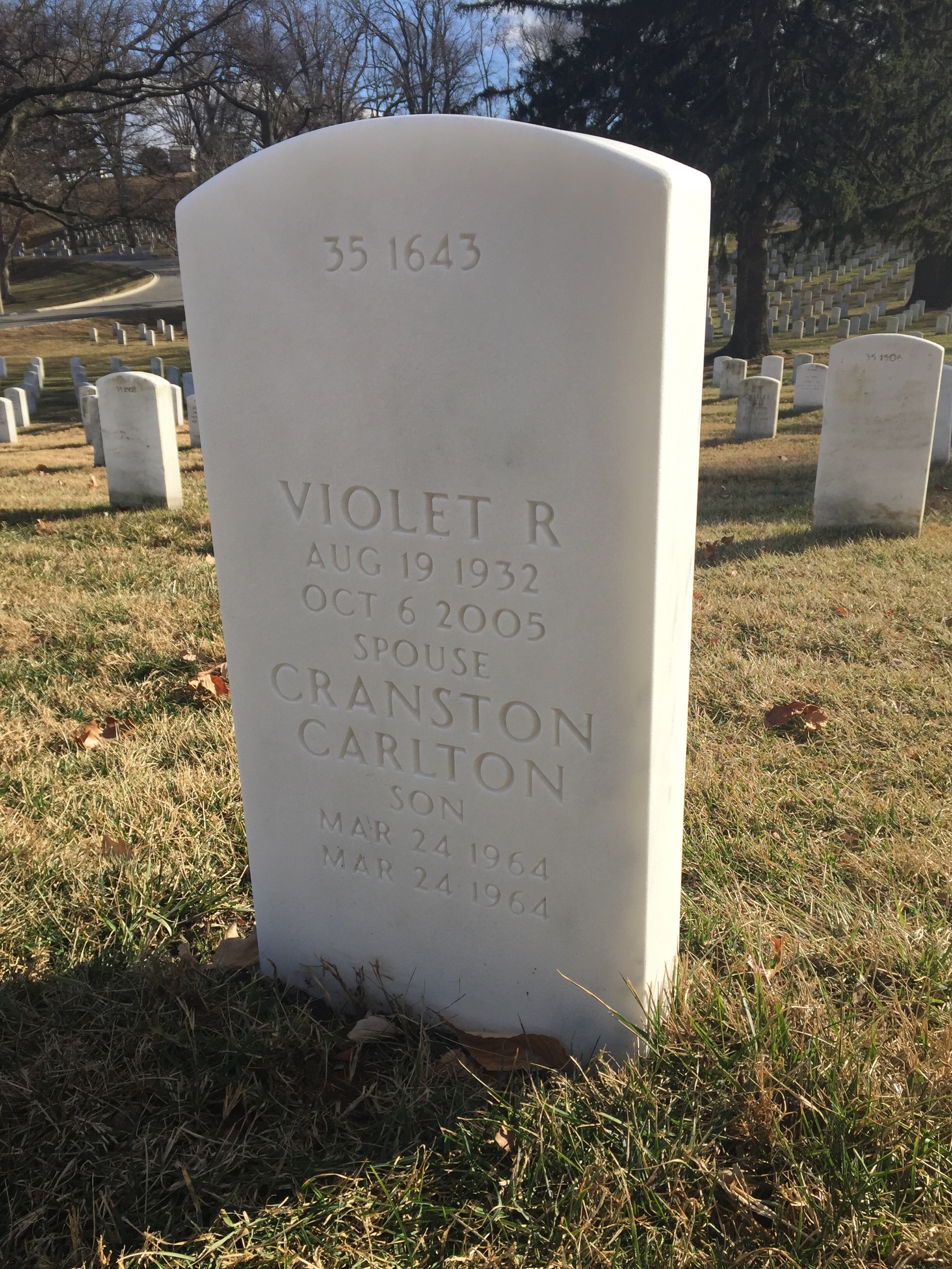 Back of headstone — Horace Cockfield