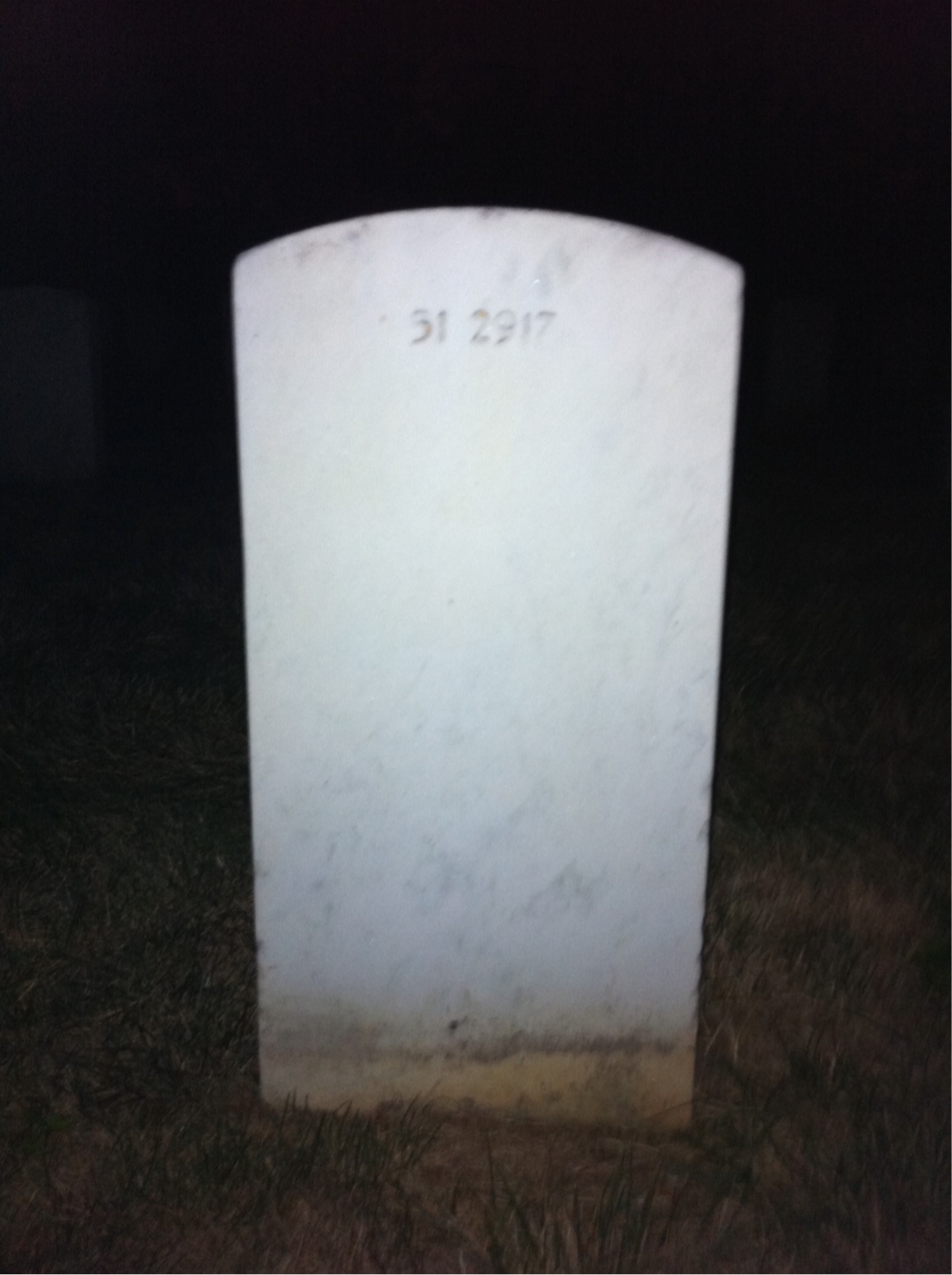 Back of headstone — Ronald Miller
