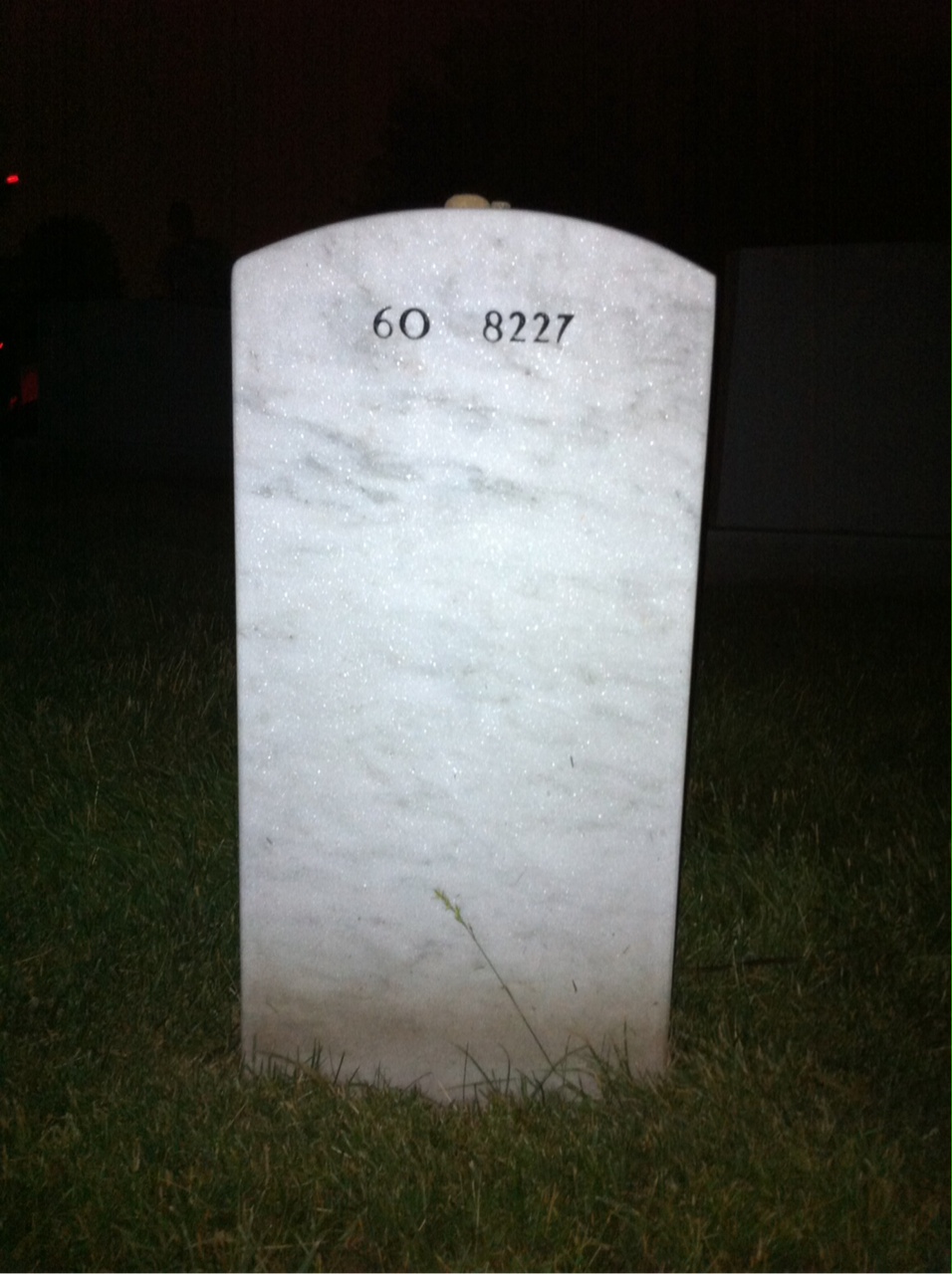 Back of headstone — Mark Adams