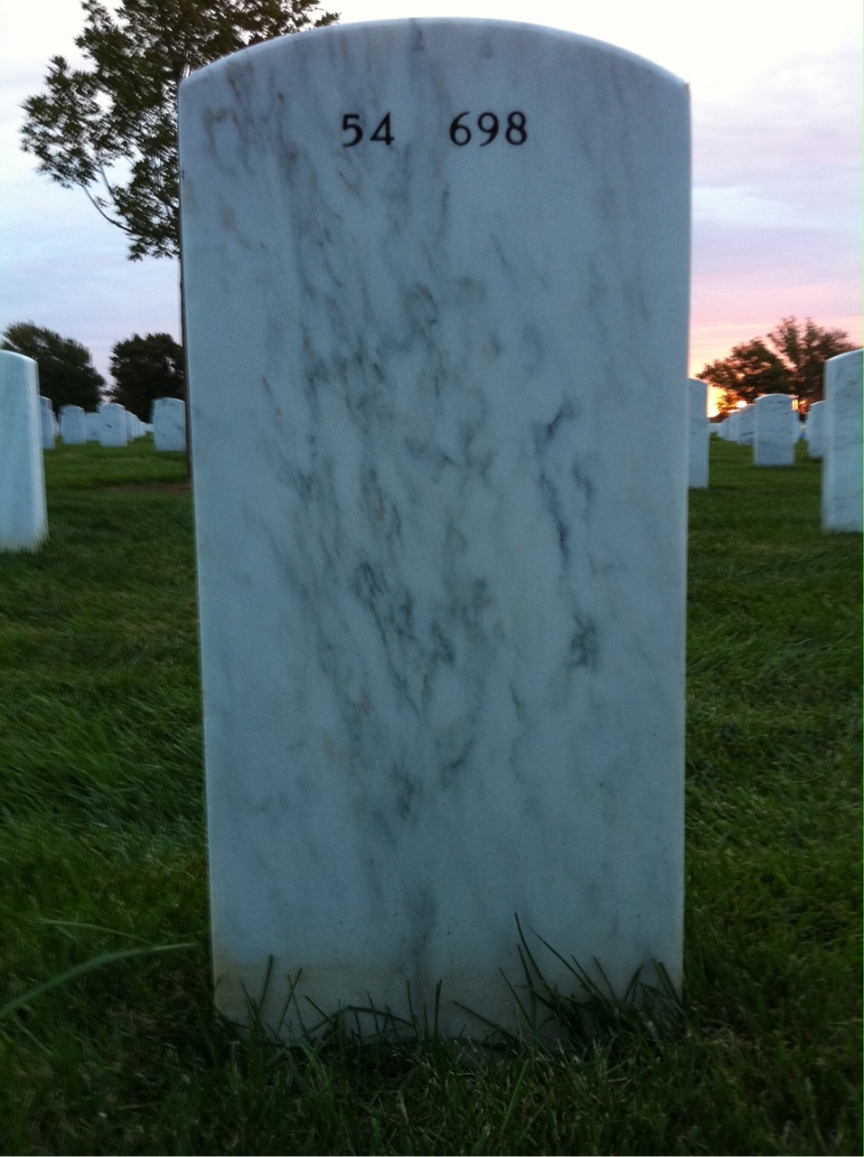 Back of headstone — Robert Moran