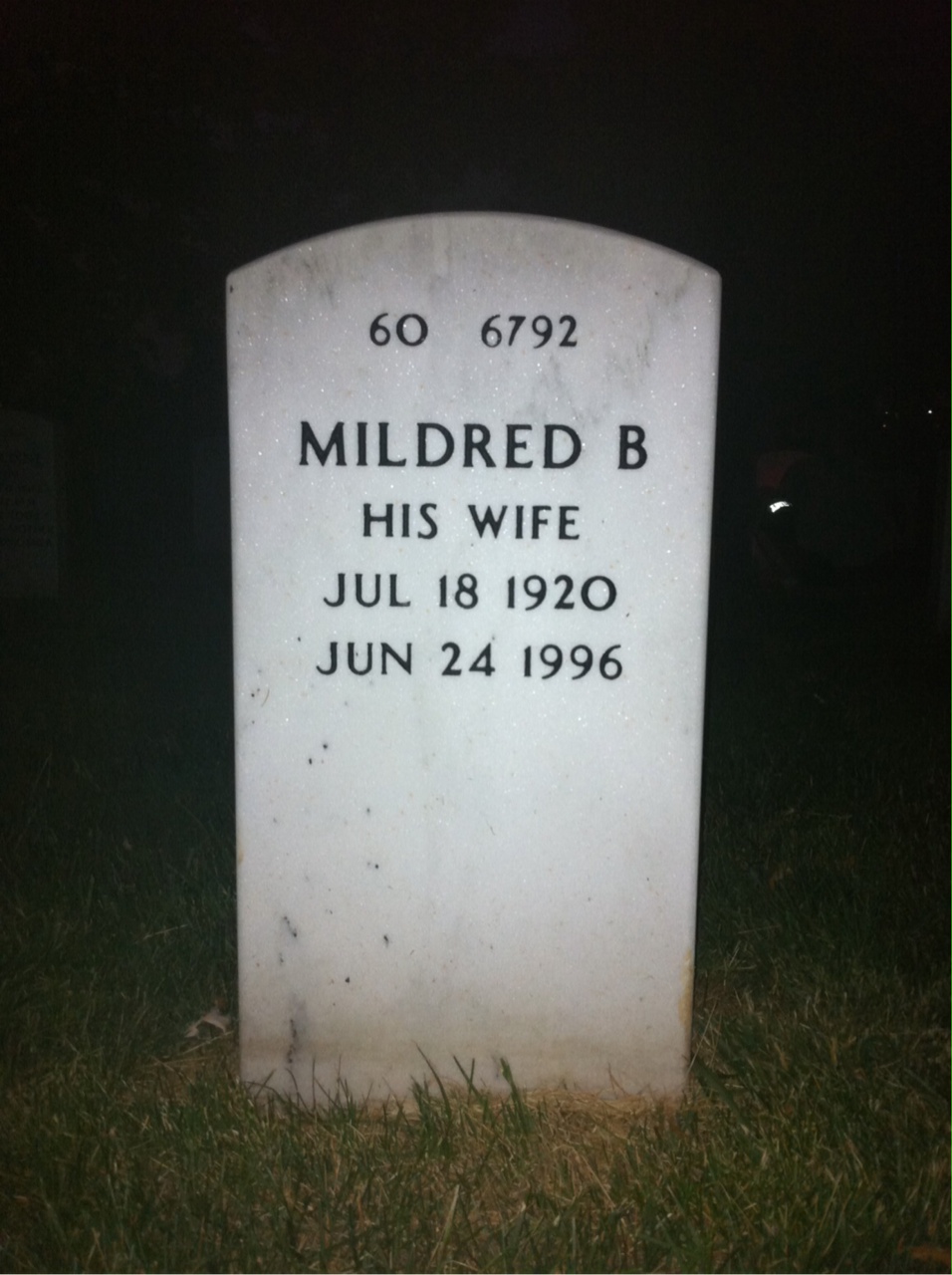 Back of headstone — Warren Denler