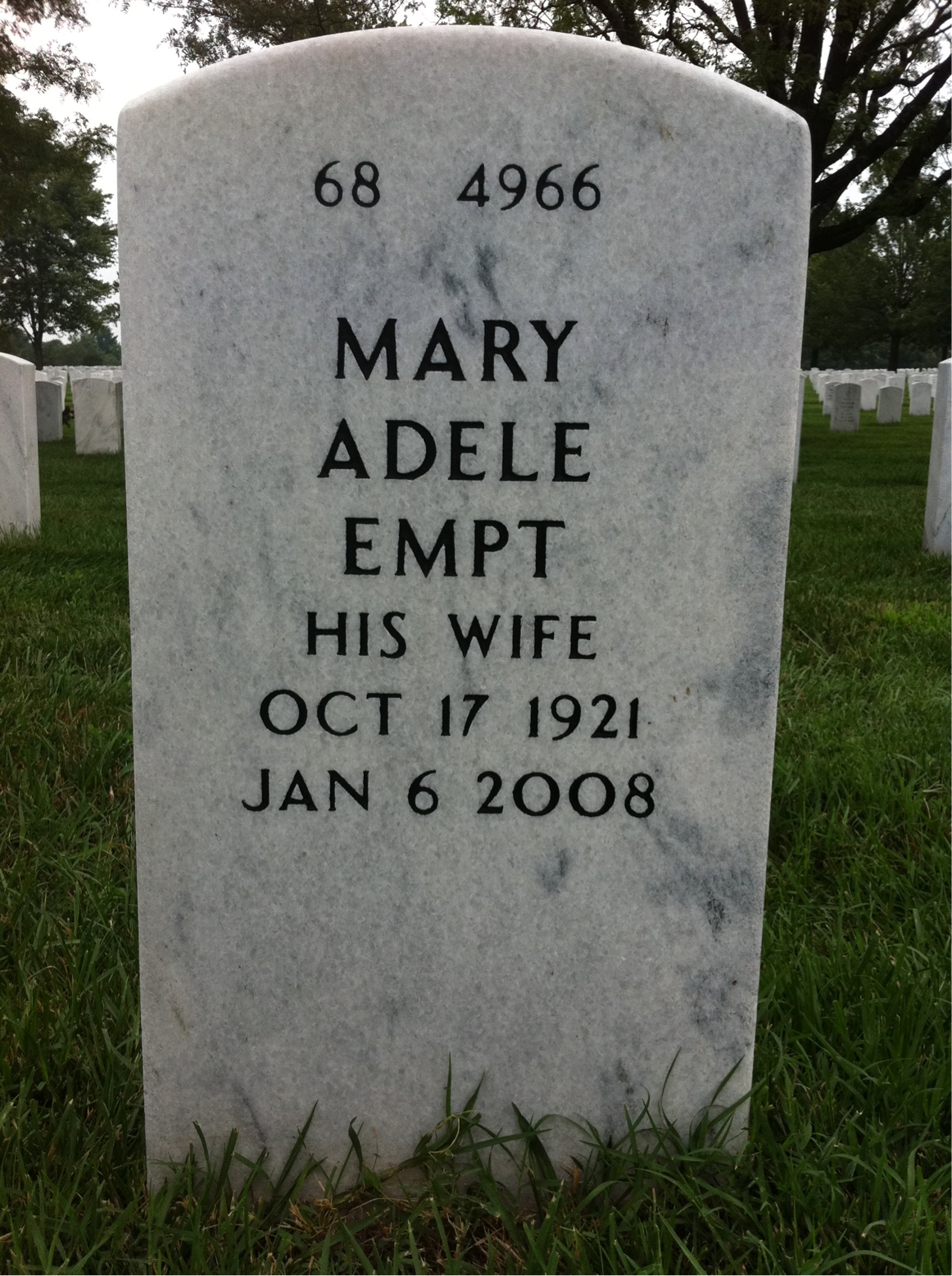 Back of headstone — George Kelly